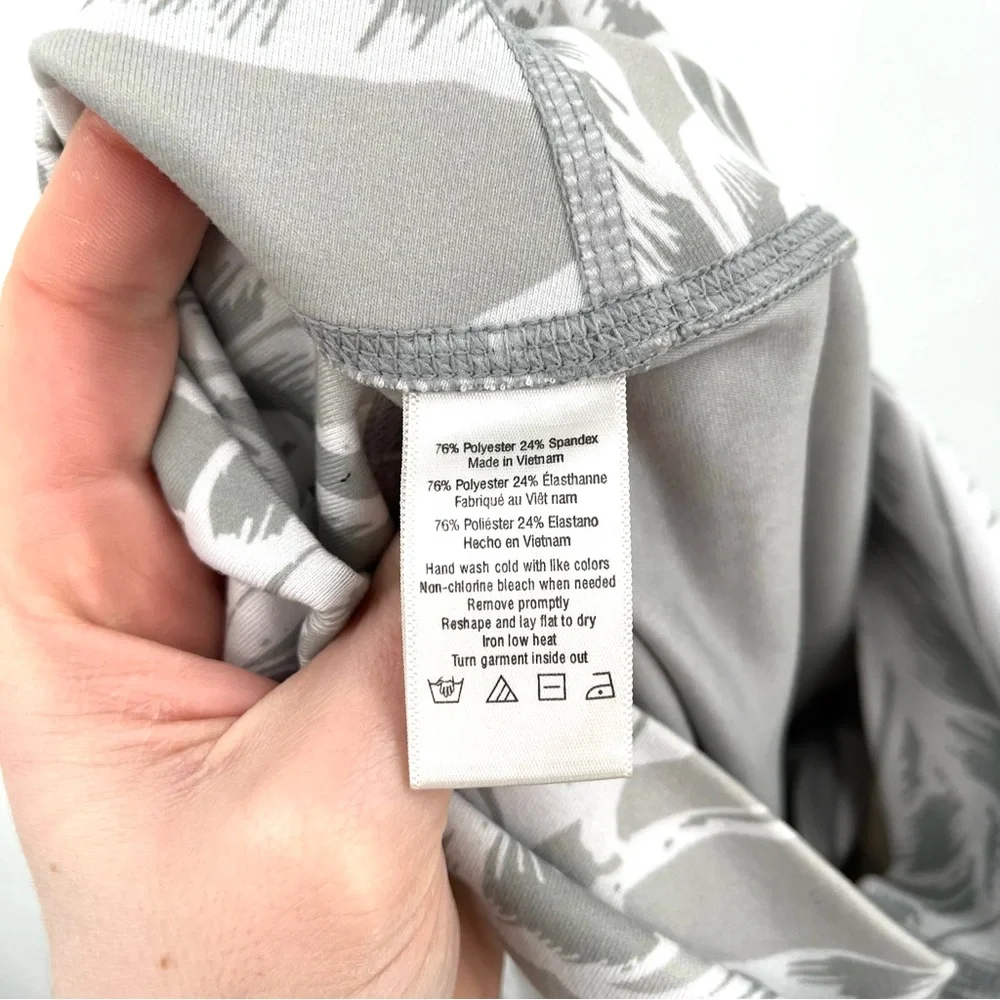 ALO YOGA High Waist Airbrush Leggings 7/8‎ Palm Leaf Print Grey S Athletic Pants